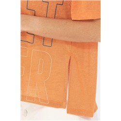 Kadın Kiremit Bisiklet Yaka Tişört