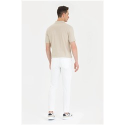Erkek Beyaz Kanvas Pantolon