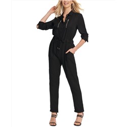DKNY Drawstring-Waist Cuffed-Hem Jumpsuit