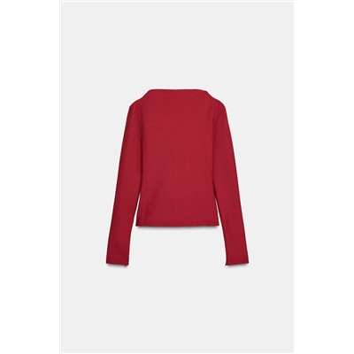 CREPE HIGH NECK T-SHIRT