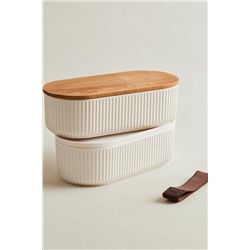 Magou 2'li Ahşap Kapaklı Lunch Box - 2x1000 ml