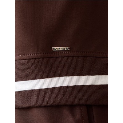 Свитшот среднего объема с V вырезом и принтом из футера двухнитки с эластаном