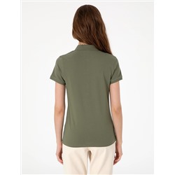 Haki Regular Fit Pamuklu Polo Yaka Basic Tişört