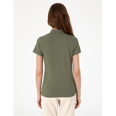 Haki Regular Fit Pamuklu Polo Yaka Basic Tişört