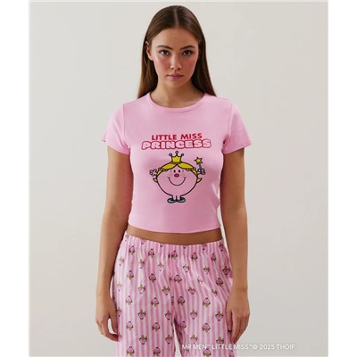 Camiseta corta de punto en rosa Little Miss Princess
