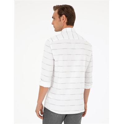 Bej Slim Fit Uzun Kollu Gömlek