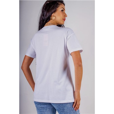 Футболка "Guess" с треугольником стразы, камешки, бусины