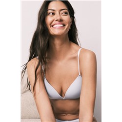 Sujetador triangular relleno algodón azul