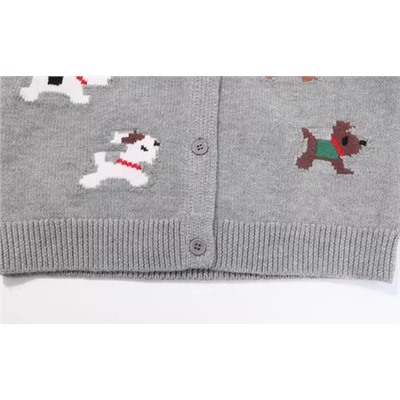 Кардиган для девочек с милейшими собачками