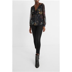 Blusa viscosa estampada