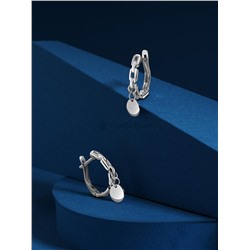Серьги из серебра родированные - Круги (подвижные элементы) 925 пробы 520-10-450-1р