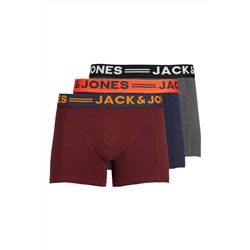 Jack & Jones Erkek 3'lü Düz Renk Boxer Paketi - 12113943 - BS