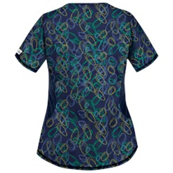 UA Twister Navy Print Scrub Top