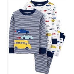 Carter's | Toddler 4-Piece 100% Snug Fit Cotton PJs