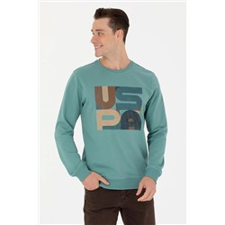 Erkek Mint Bisiklet Yaka Sweatshirt