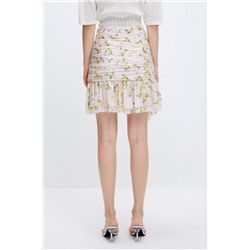 Falda avolantada Rosa pastel y amarillo