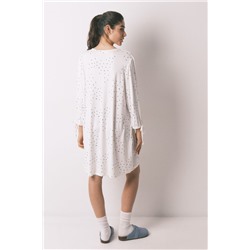 Camisón midi blanco estampado pájaros
