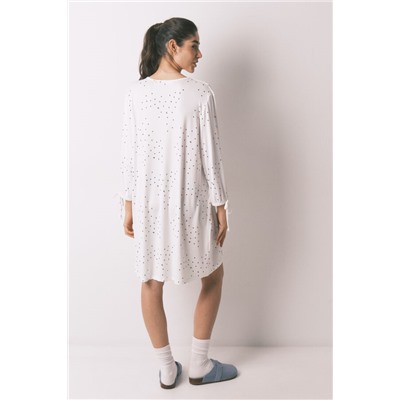 Camisón midi blanco estampado pájaros