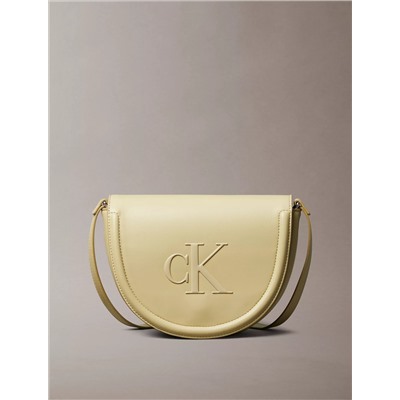 Embossed Monogram Logo Saddle Bag