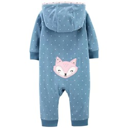 Fox Zip-Up Fleece Jumpsuit