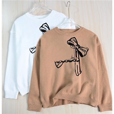 Женский  мягкий жаккардовый свитер с флокированным узором  МАКС МАР*А