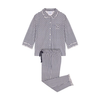 Pijama camisero largo 100% algodón vichy