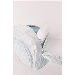 Neceser acolchado cuadros y rayas verde