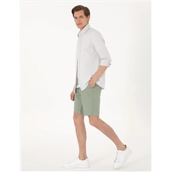 Gri Slim Fit Çizgili Uzun Kollu Gömlek