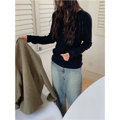 Лонг в рубчик с V вырезом