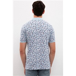 Erkek Açık İndigo Polo Yaka Tişört