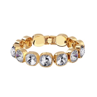 Браслет Триумф (кристаллы SW белые 10мм; покрытие золото) 20см, Есть комплект