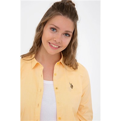 Kadın Sarı Uzun Kollu Basic Gömlek