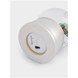 Снежный шар, 7 см, с подсветкой, стекло/полирезин, серебристый, Машина с елкой, New year