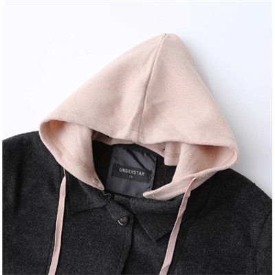 Женское теплое зимнее длинное хлопковое пальто с капюшоном в клетку