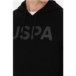 Erkek Siyah Kapüşonlu Basic Sweatshirt