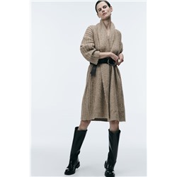 RIBBED KNIT COAT