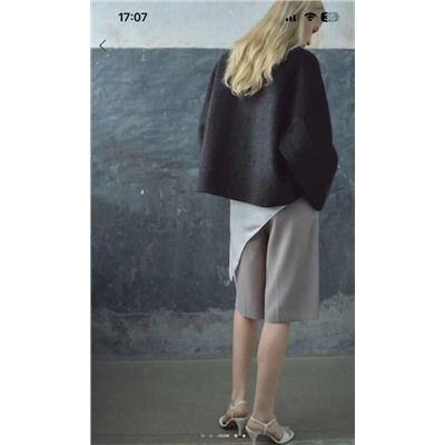 Однобортное свободное шерстяное пальто МАНГ*О