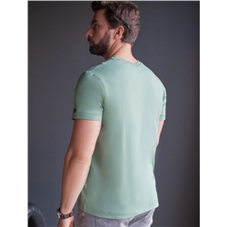 Футболка полуприлегающего кроя с принтом из премиального хлопка