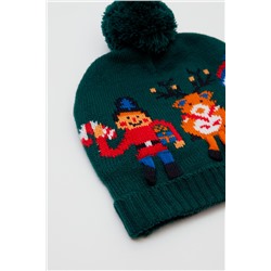 Gorro con borla Verde oscuro