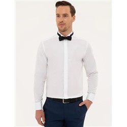 Beyaz Slim Fit Smokin Gömlek