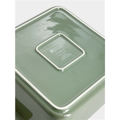 Форма для запекания, 24 см,  фарфор P, квадратная, серо-зеленая, Indulgence