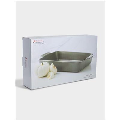 Форма для запекания, 36х24 см, фарфор P, прямоугольная, серо-зеленая, Indulgence