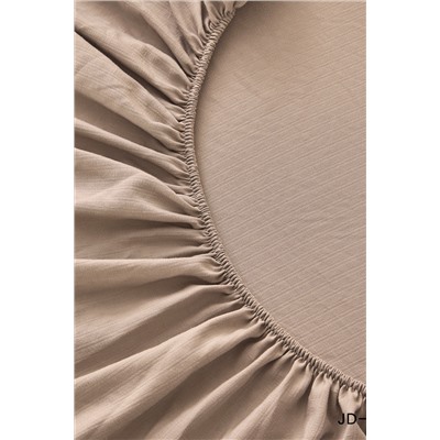 Комплект постельных принадлежностей, простыня на резинке Борт 25 + 2 наволочки 50*70 мокко