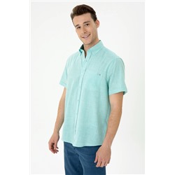 Erkek Mint Kısa Kollu Gömlek