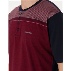 Bordo Kısakol 3'lü Jakarlı Pijama Takımı
