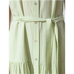 Платье А-силуэта с поясом из легкого хлопкового поплина