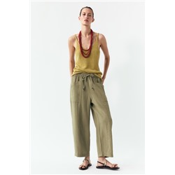 RUSTIC TROUSERS WITH ELASTIC WAIST