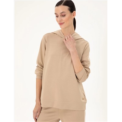 Bej Oversize Modal Kumaş Sweatshirt