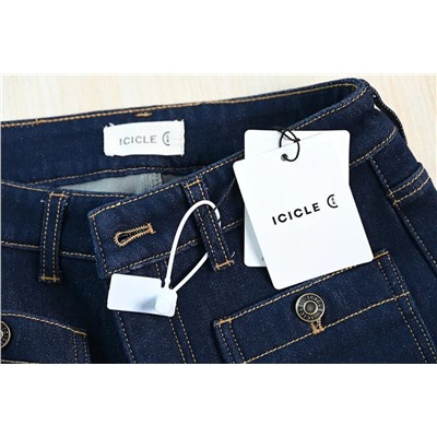 Зимние женские джинсы из хлопка с высокой талией АЙСИК*Л