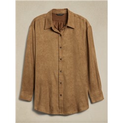 Banana Republic Factory - OVERSIZED VEGAN SUEDE SHIRT